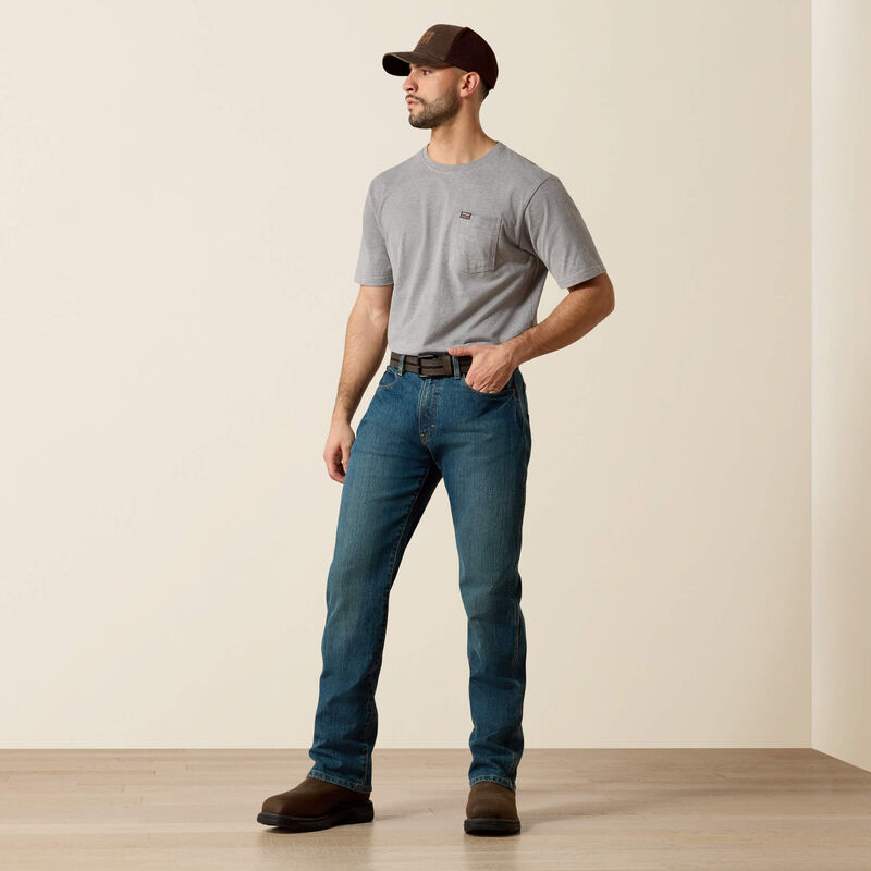 Ariat Mens Rebar M4 Relaxed DuraStretch Basic Boot Cut Jean, 10016221