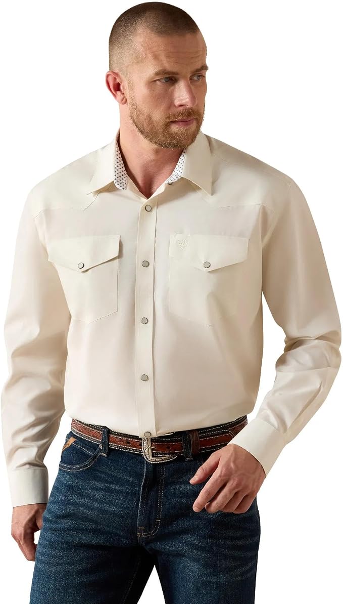 Ariat Men's Wrinkle Free Pinpoint Oxford Classic Fit Snap Shirt, 10071106