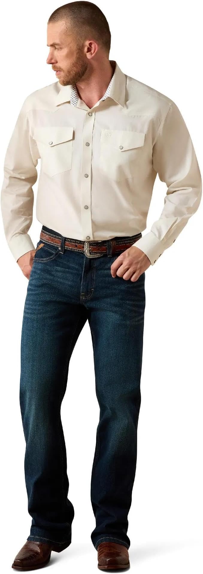 Ariat Men's Wrinkle Free Pinpoint Oxford Classic Fit Snap Shirt, 10071106