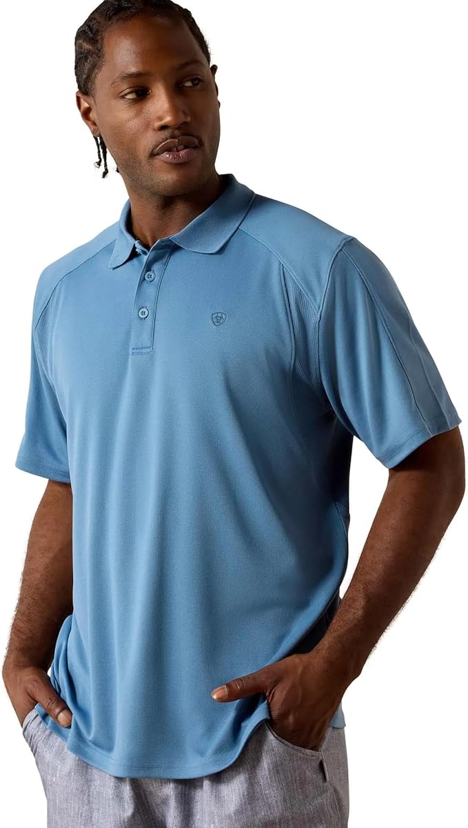 Ariat Men's Tek Polo, Captain's Blue 10071427