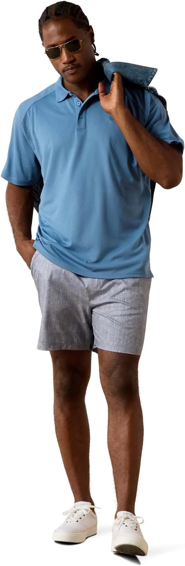 Ariat Men's Tek Polo, Captain's Blue 10071427