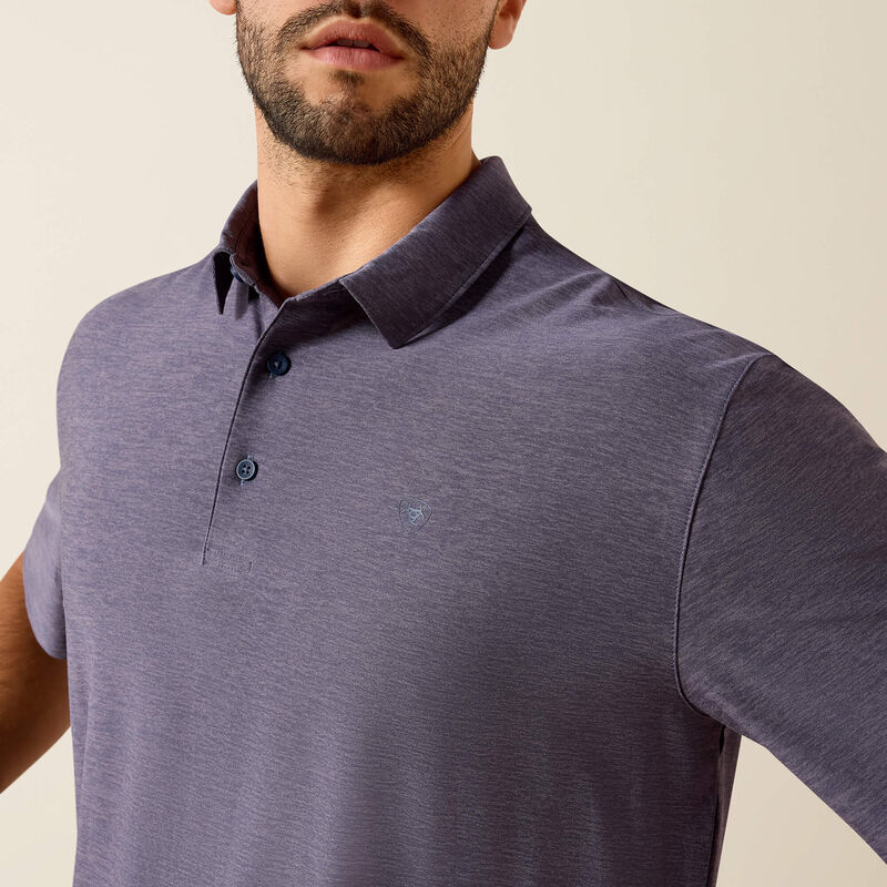 Ariat Men's Charger 2.0 Fitted Polo, Night Shadow 10071555