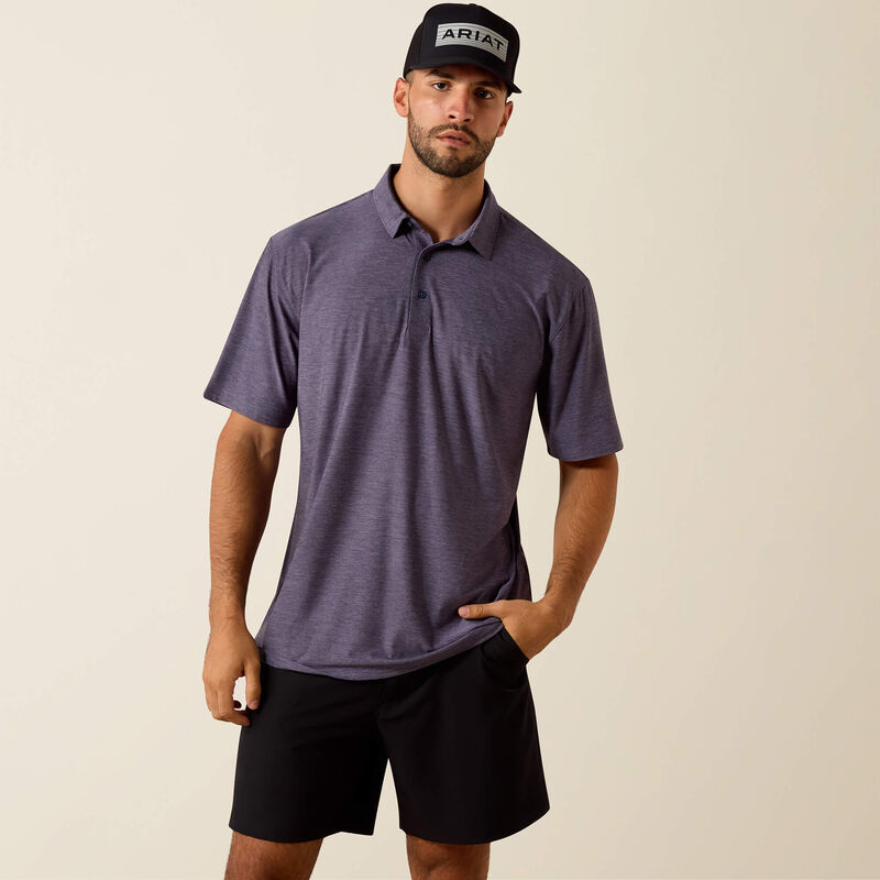Ariat Men's Charger 2.0 Fitted Polo, Night Shadow 10071555