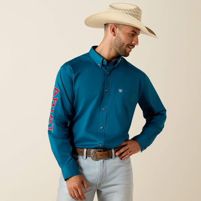 Ariat Men's Team Logo Lightweight Twill Classic Fit Shirt, 10071684