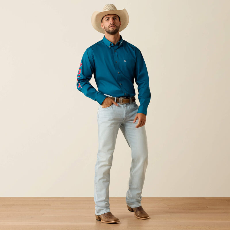 Ariat Men's Team Logo Lightweight Twill Classic Fit Shirt, 10071684