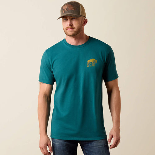 Ariat Men's Bison Wander Flag Classic Fit T-Shirt, 10073412