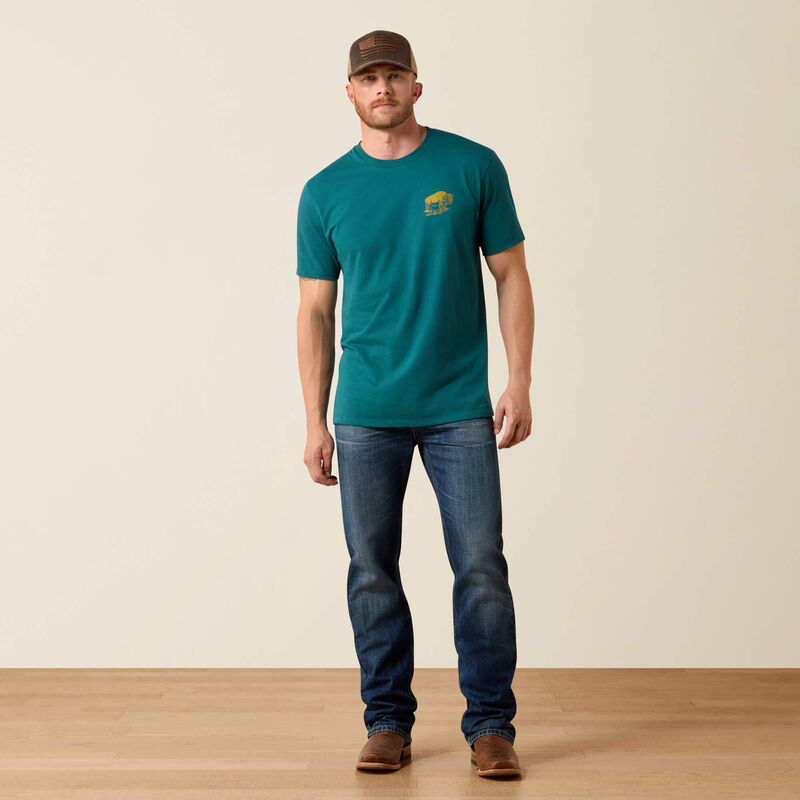 Ariat Men's Bison Wander Flag Classic Fit T-Shirt, 10073412