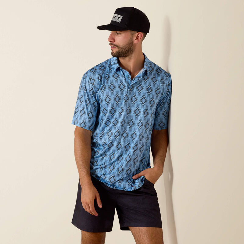 Ariat Men's 360 Airflow Polo, Blissful Blue 10073509
