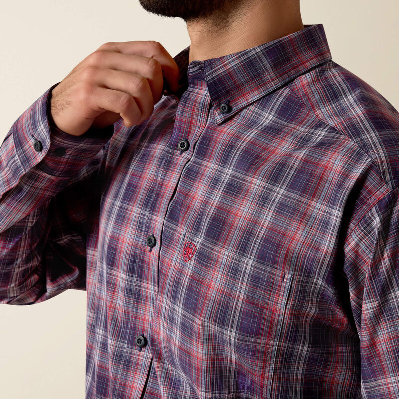 Ariat Men's Pro Series Blaze Classic Fit Shirt, Evening Blue Plaid 10073563