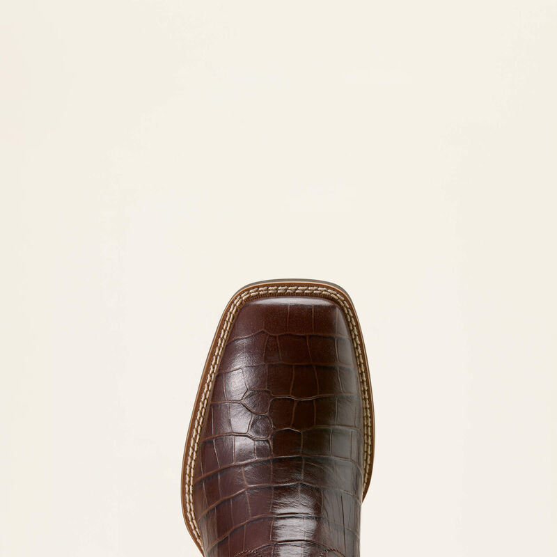 Ariat Men's Sport Latigo Wide Square Toe Cowboy Boot Chocolate Croc Print, 10074167