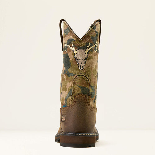 Ariat Groundbreaker Antler Waterproof Wide Square Toe Steel Toe Work Boot, 10074287