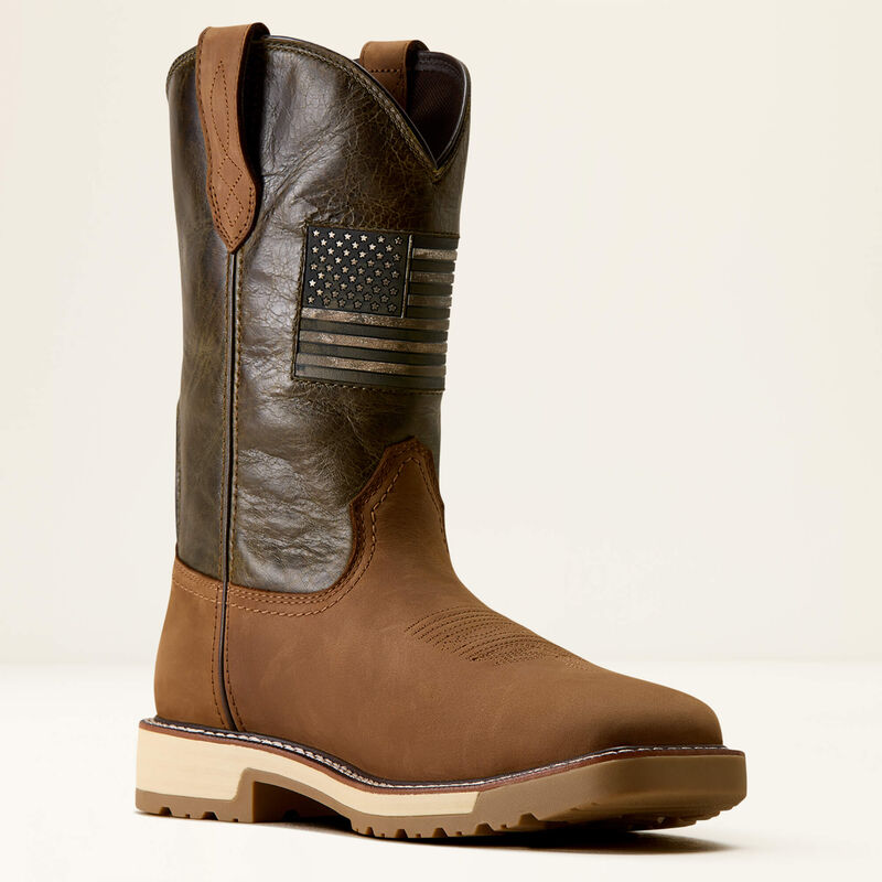 Ariat Men's Activator Patriot Wide Square Toe Steel Toe Work Boot, 10080468