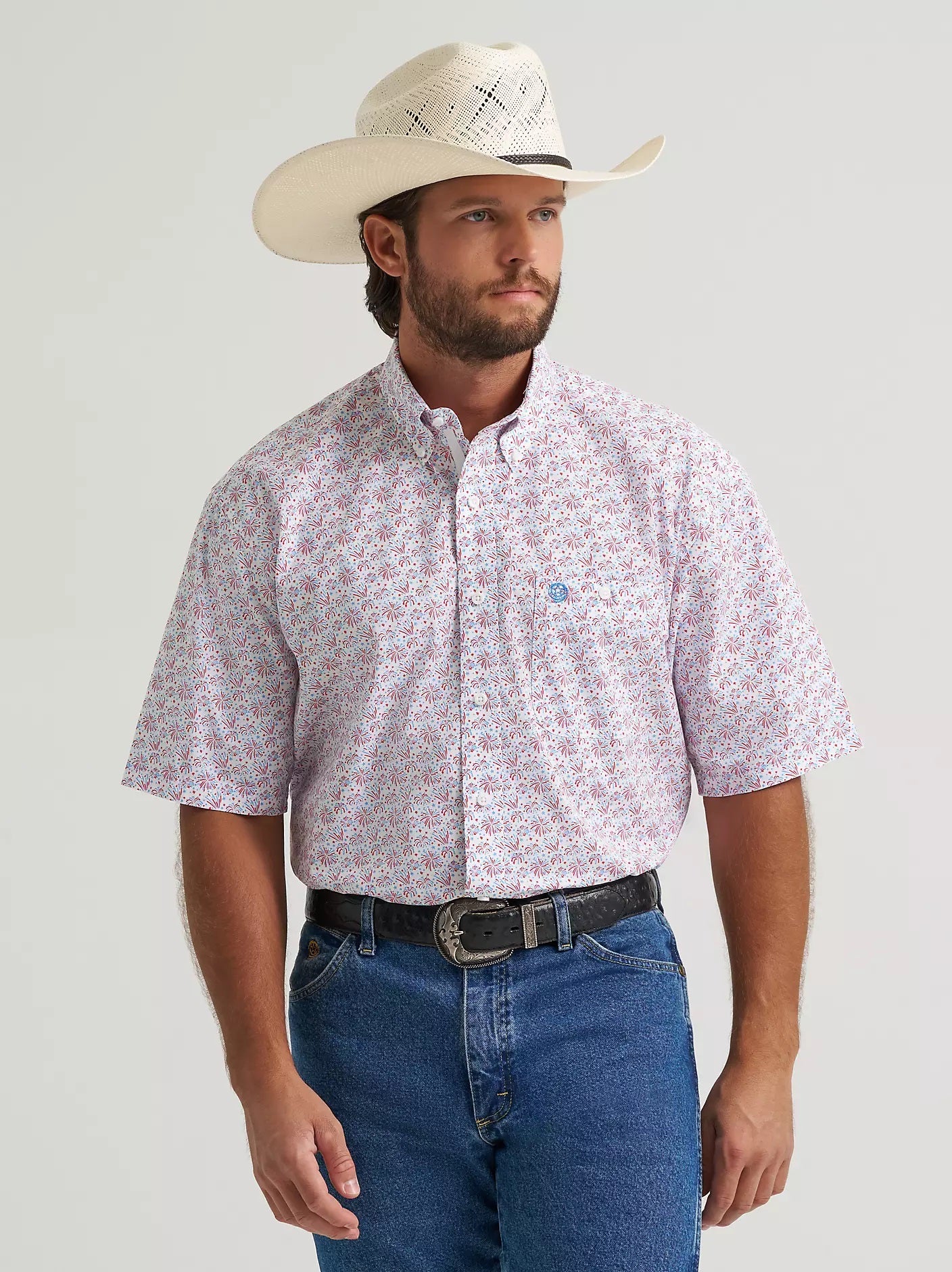 Wrangler® George Strait™ Short Sleeve One Pocket Button Down Shirt, 2379061