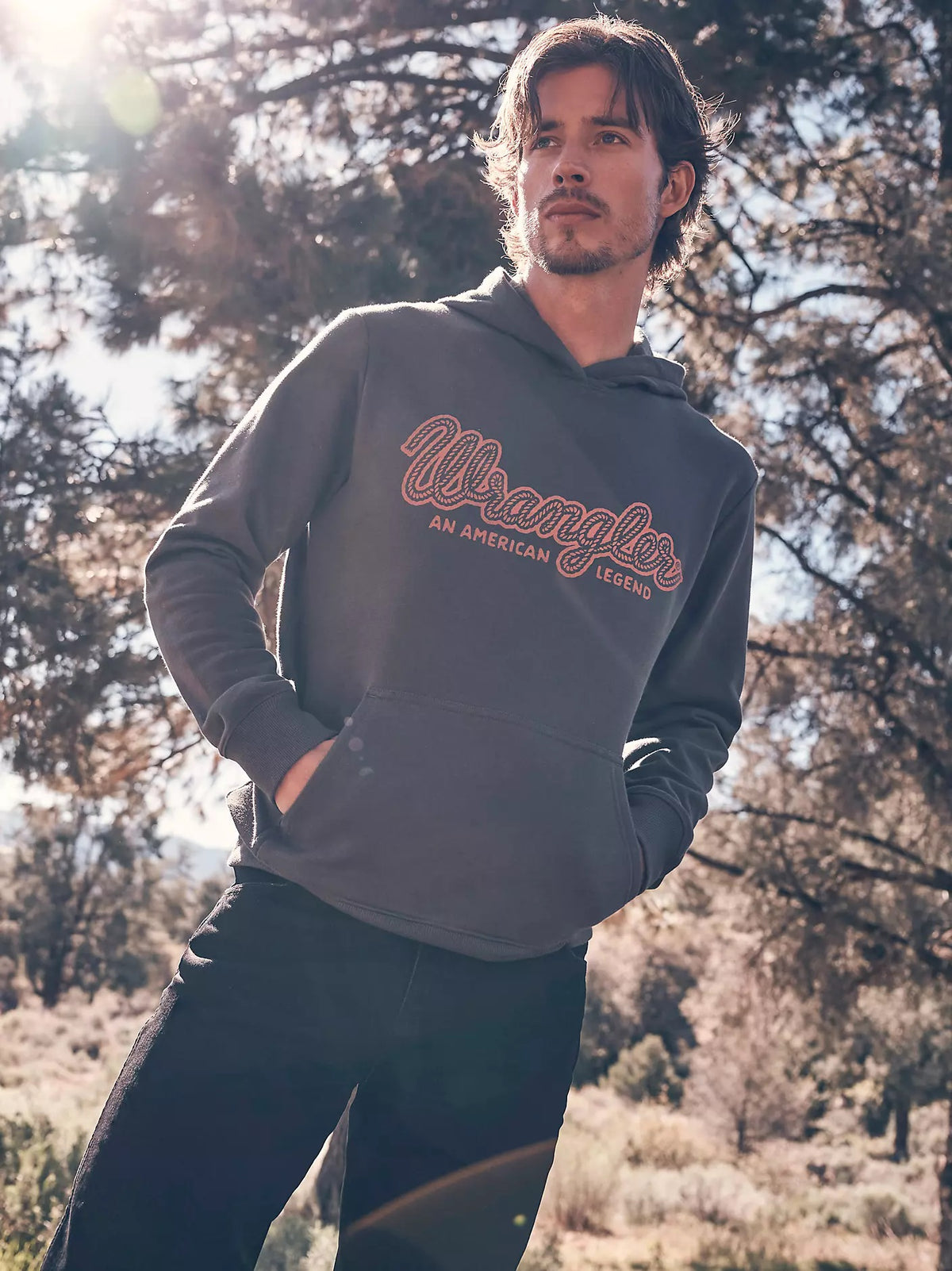 Wrangler Men's Wrangler Legacy Script Graphic Pullover Hoodie, 112383997