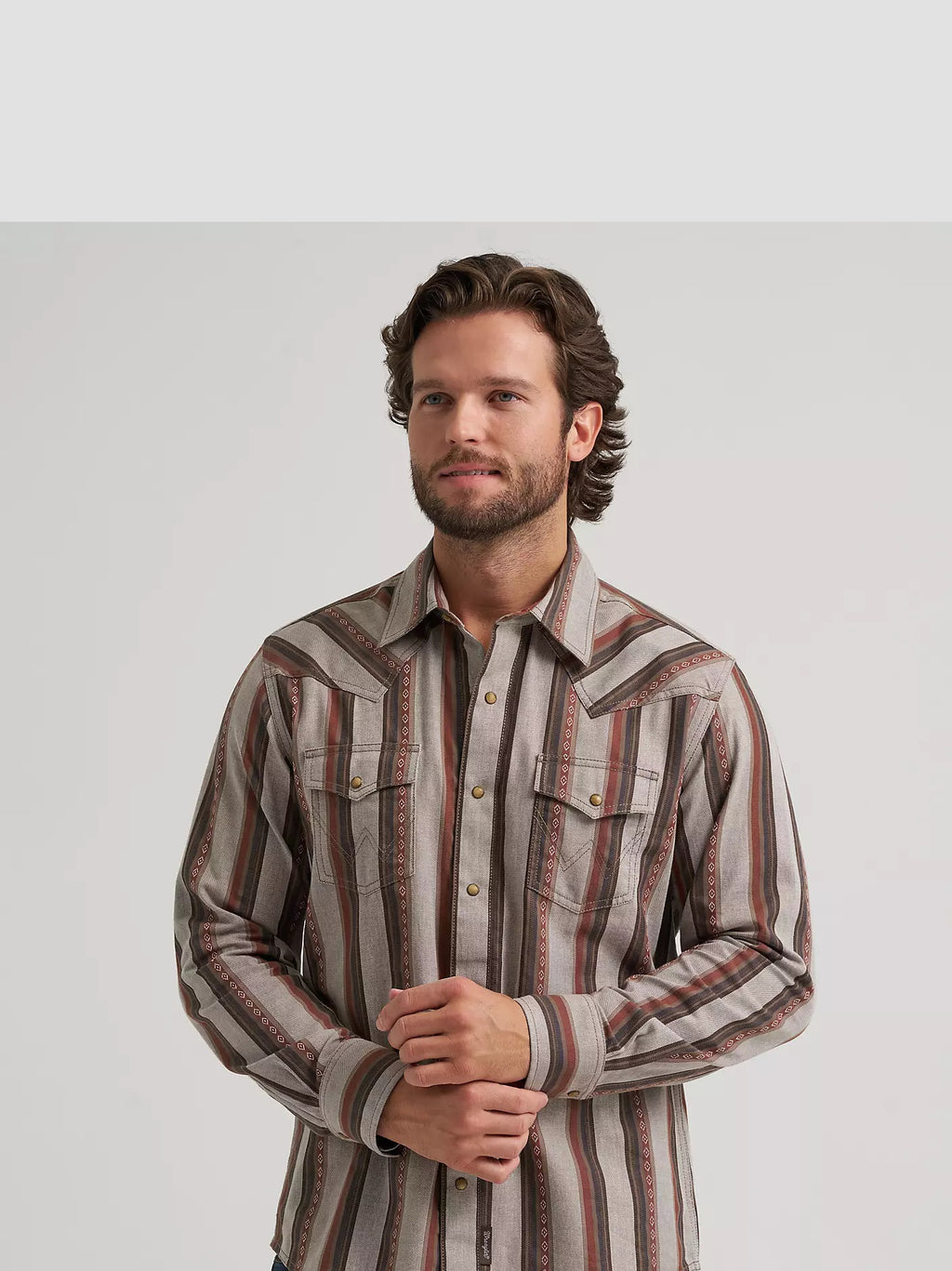 Wrangler® Men's Wrangler Retro® Premium Stripe Western Snap Shirt, 112384768