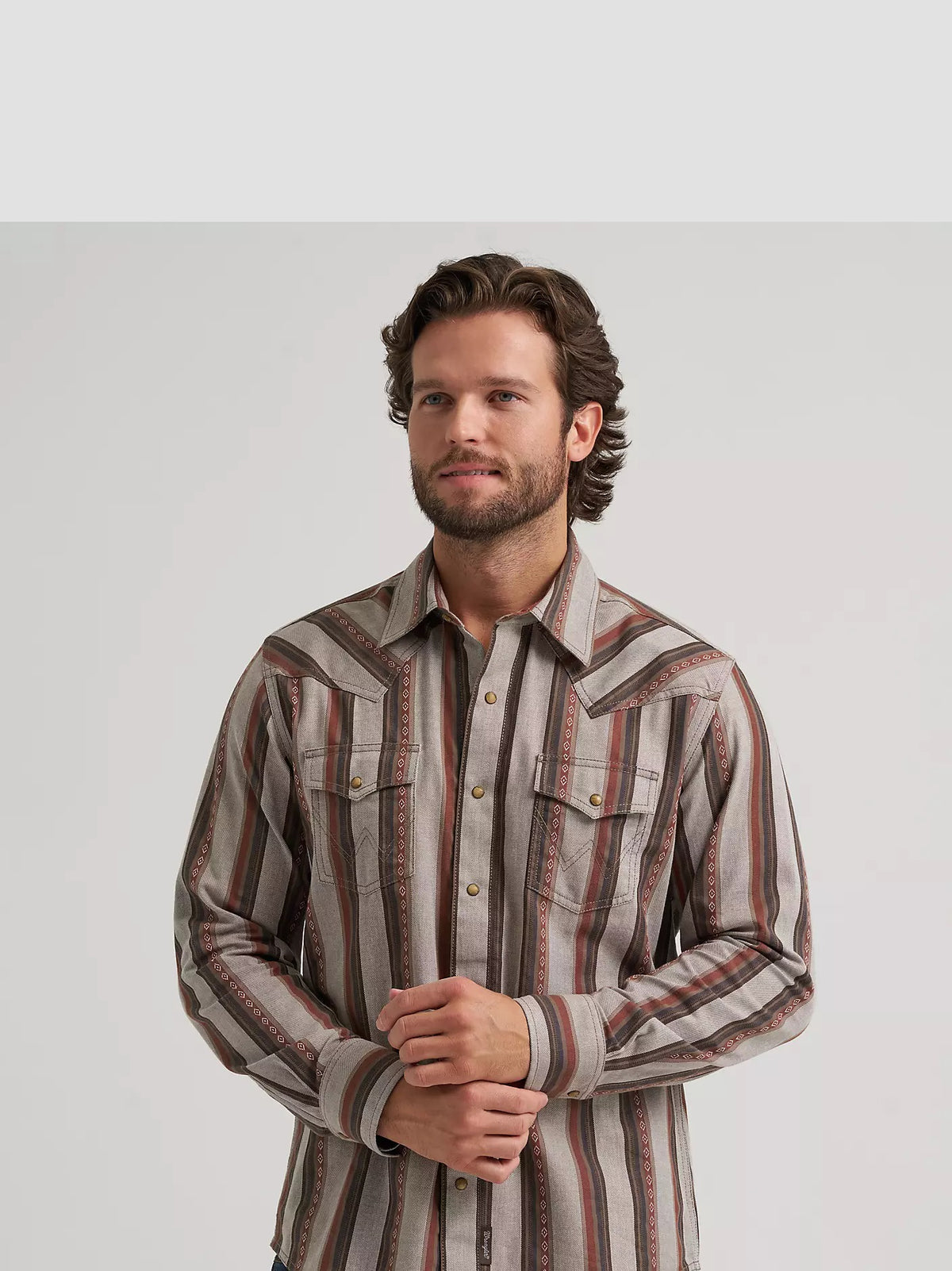 Wrangler® Men's Wrangler Retro® Premium Stripe Western Snap Shirt, 112384768