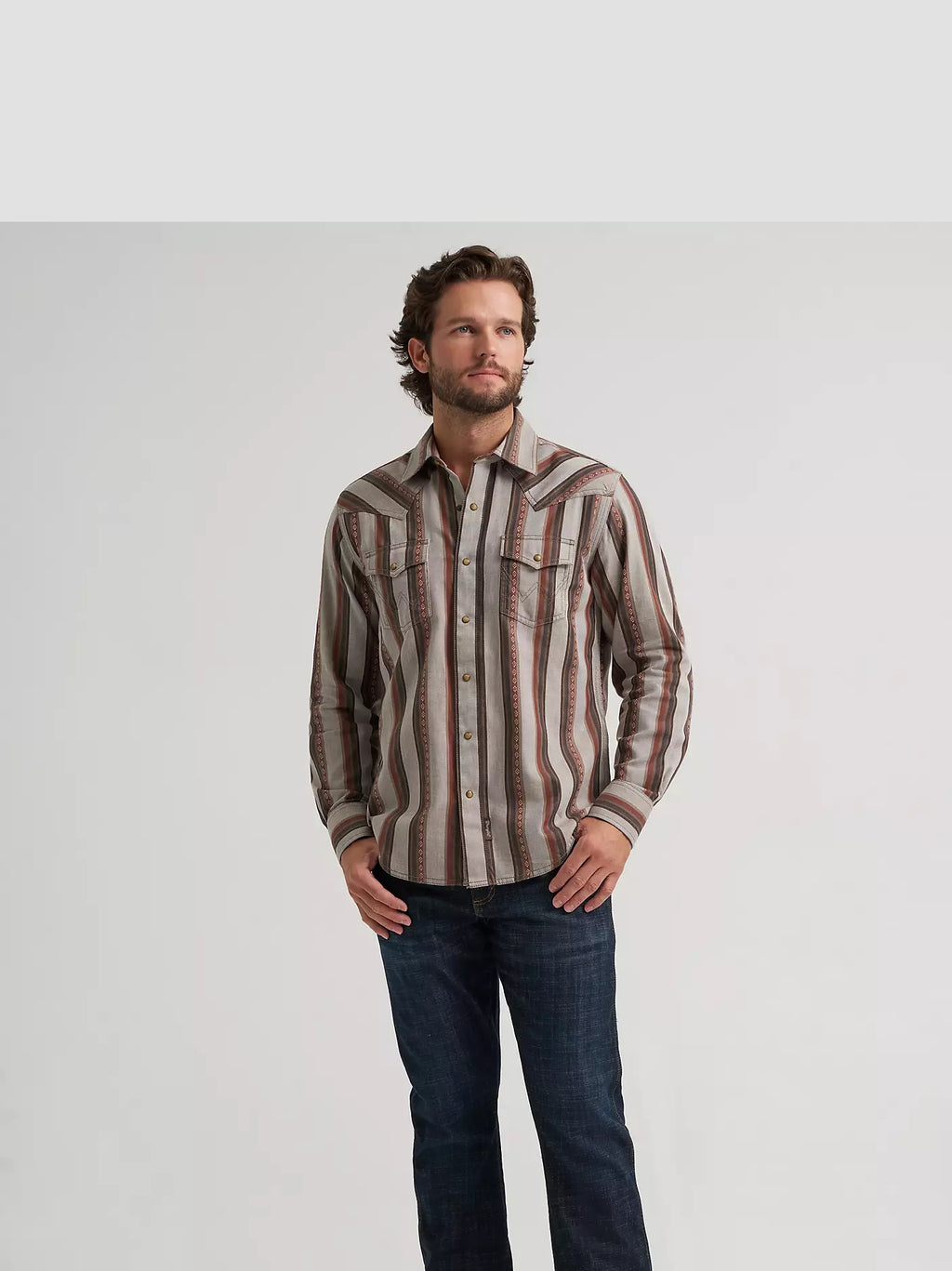 Wrangler® Men's Wrangler Retro® Premium Stripe Western Snap Shirt, 112384768