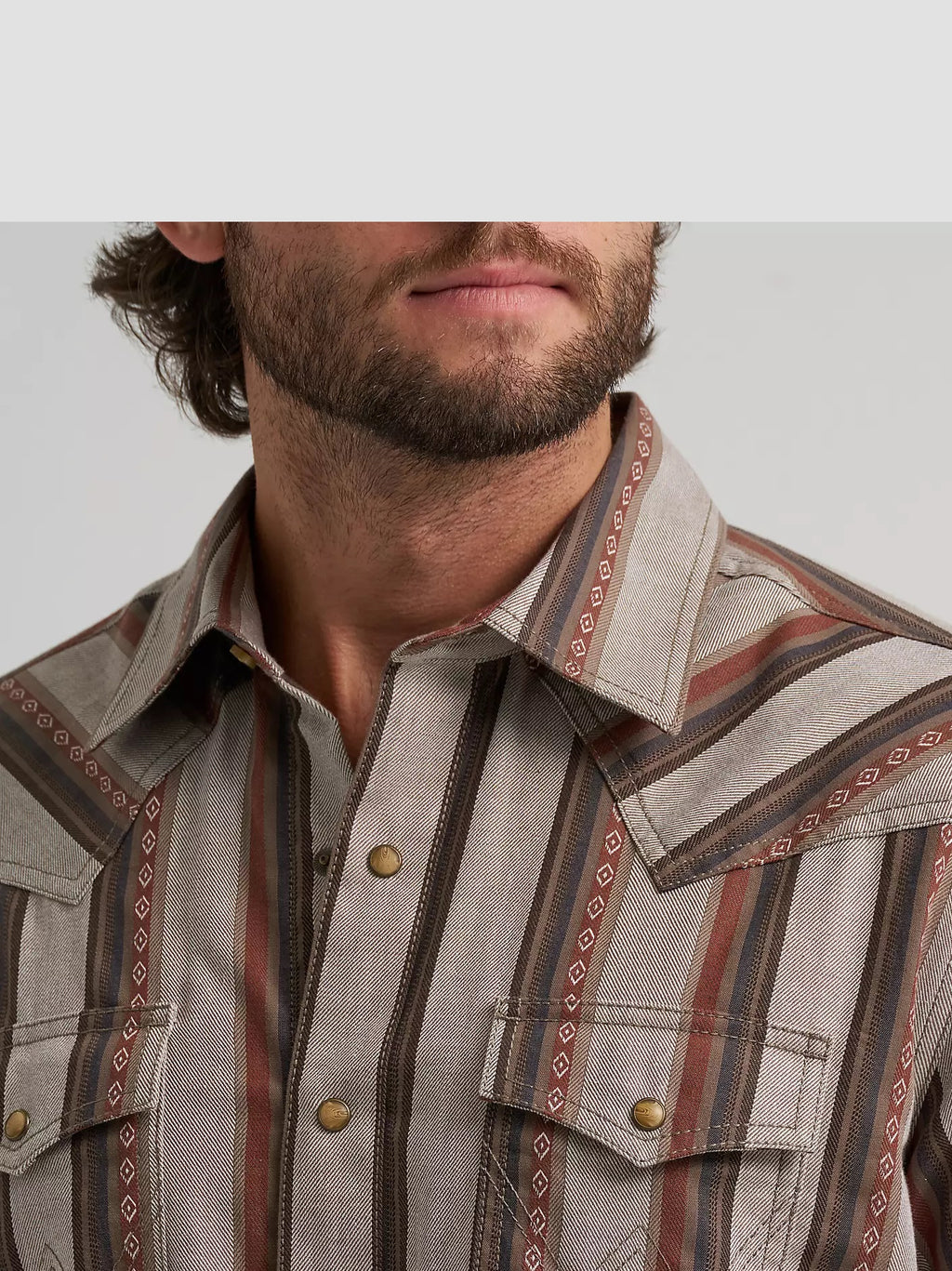 Wrangler® Men's Wrangler Retro® Premium Stripe Western Snap Shirt, 112384768
