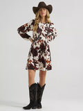 Wrangler Women’s Wrangler Smocked Cow Print Dress, 112385437