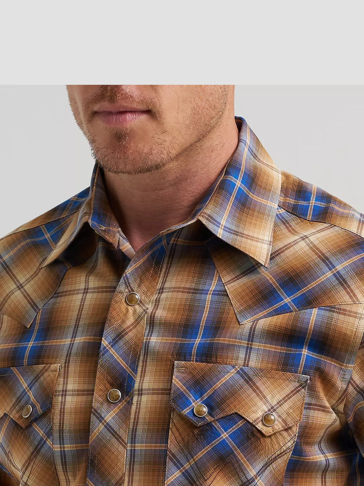 Wrangler® Men's Retro® Long Sleeve Sawtooth Snap Pocket Western Shirt, 112385596