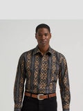 Wrangler® Men's Checotah® Long Sleeve Western Snap Printed Shirt, 112385791