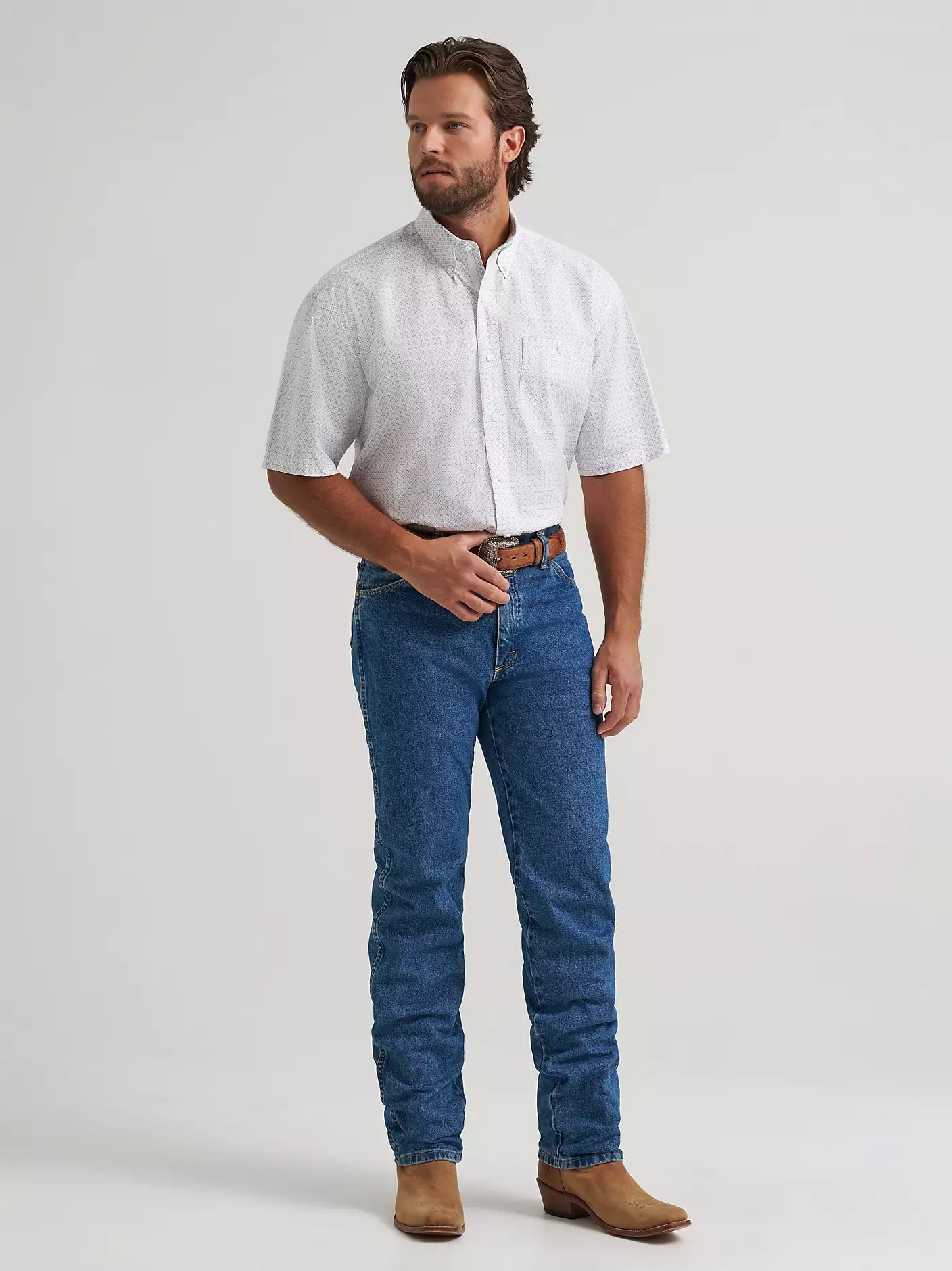 Wrangler® Men's George Strait™ Short Sleeve One Pocket Button Down Shirt, 2379023