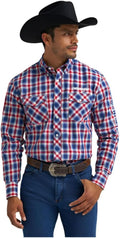 Wrangler Classic Blue/Red Plaid Wrangler Shirt for Men , 2367731