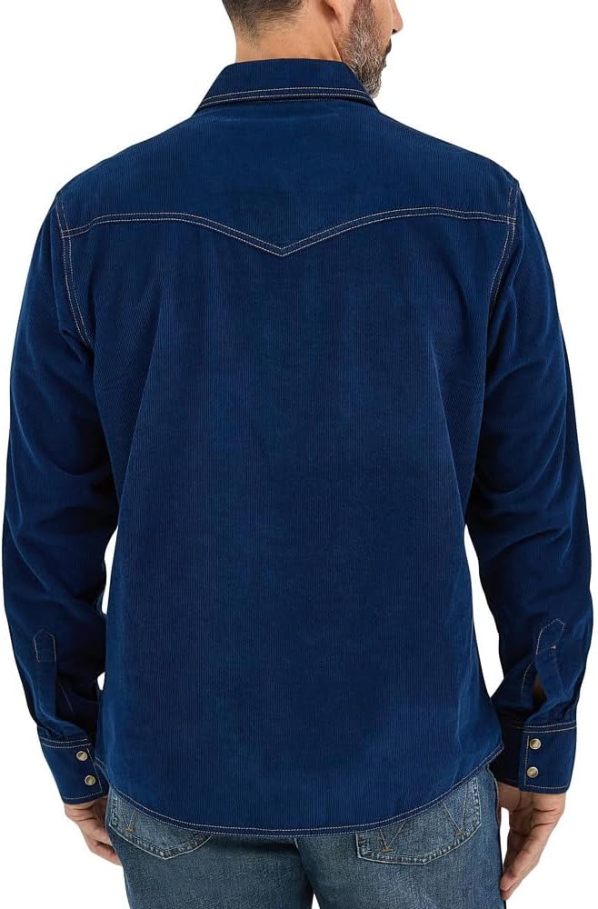 Wrangler Men's Navy Corduroy Retro Shirt, 2369588