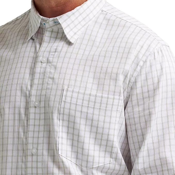 Wrangler Men's Cody Johnson White & Yellow Plaid Shirt, 2374475