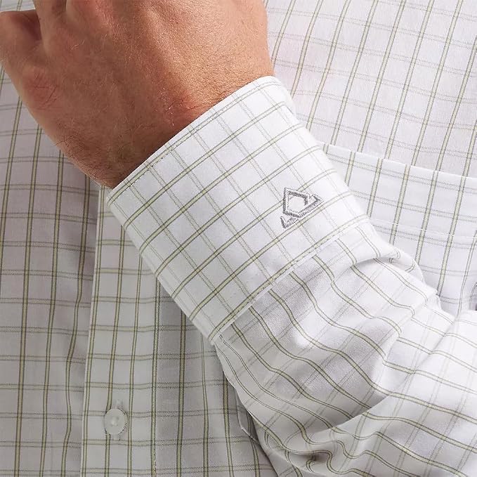 Wrangler Men's Cody Johnson White & Yellow Plaid Shirt, 2374475