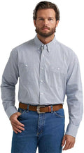 Wrangler George Strait Men's Blue Plaid Western Shirt, 2374605