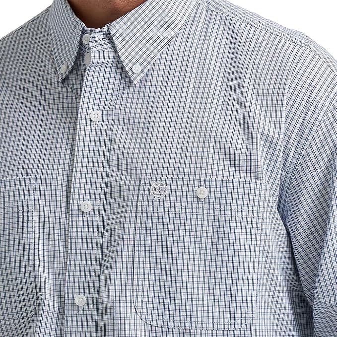 Wrangler George Strait Men's Blue Plaid Western Shirt, 2374605