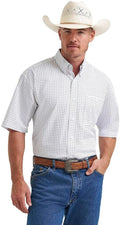Wrangler Men's George Strait White Print Short Sleeve Shirt, 2374607