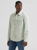 Wrangler Men's Mint Green Retro® Premium Western Snap Solid Shirt, 2378802
