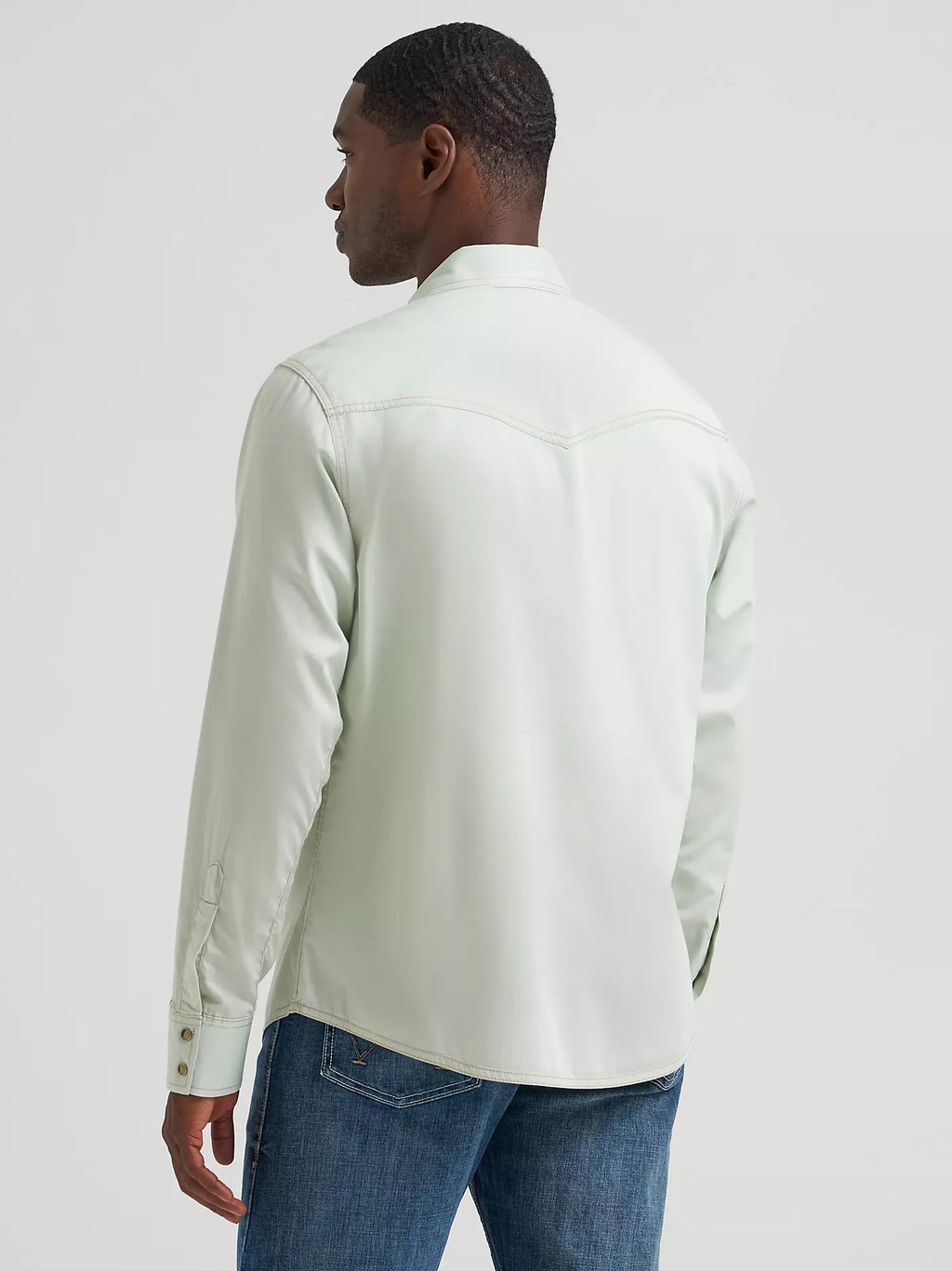 Wrangler Men's Mint Green Retro® Premium Western Snap Solid Shirt, 2378802