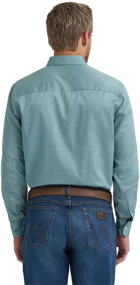 Wrangler Men's Cody Johnson Green Printed Long Sleeve Shirt, 2378968
