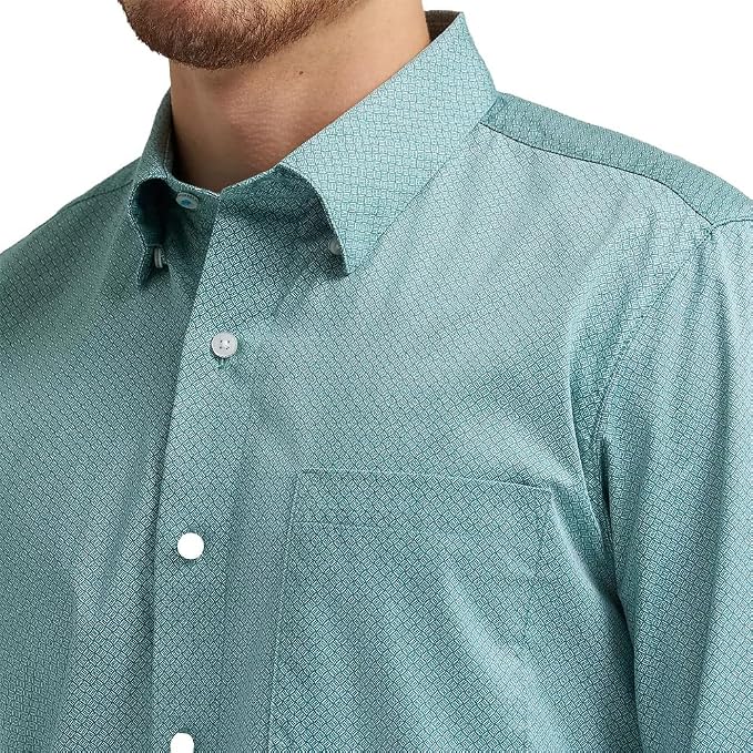 Wrangler Men's Cody Johnson Green Printed Long Sleeve Shirt, 2378968