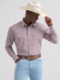 Wrangler® Men's Wrinkle Resist Long Sleeve Western Snap Stripe Shirt, Wine 2379033