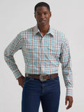 Wrangler Men's Wrinkle Resist Long Sleeve Western Snap Plaid Shirt, 2379034