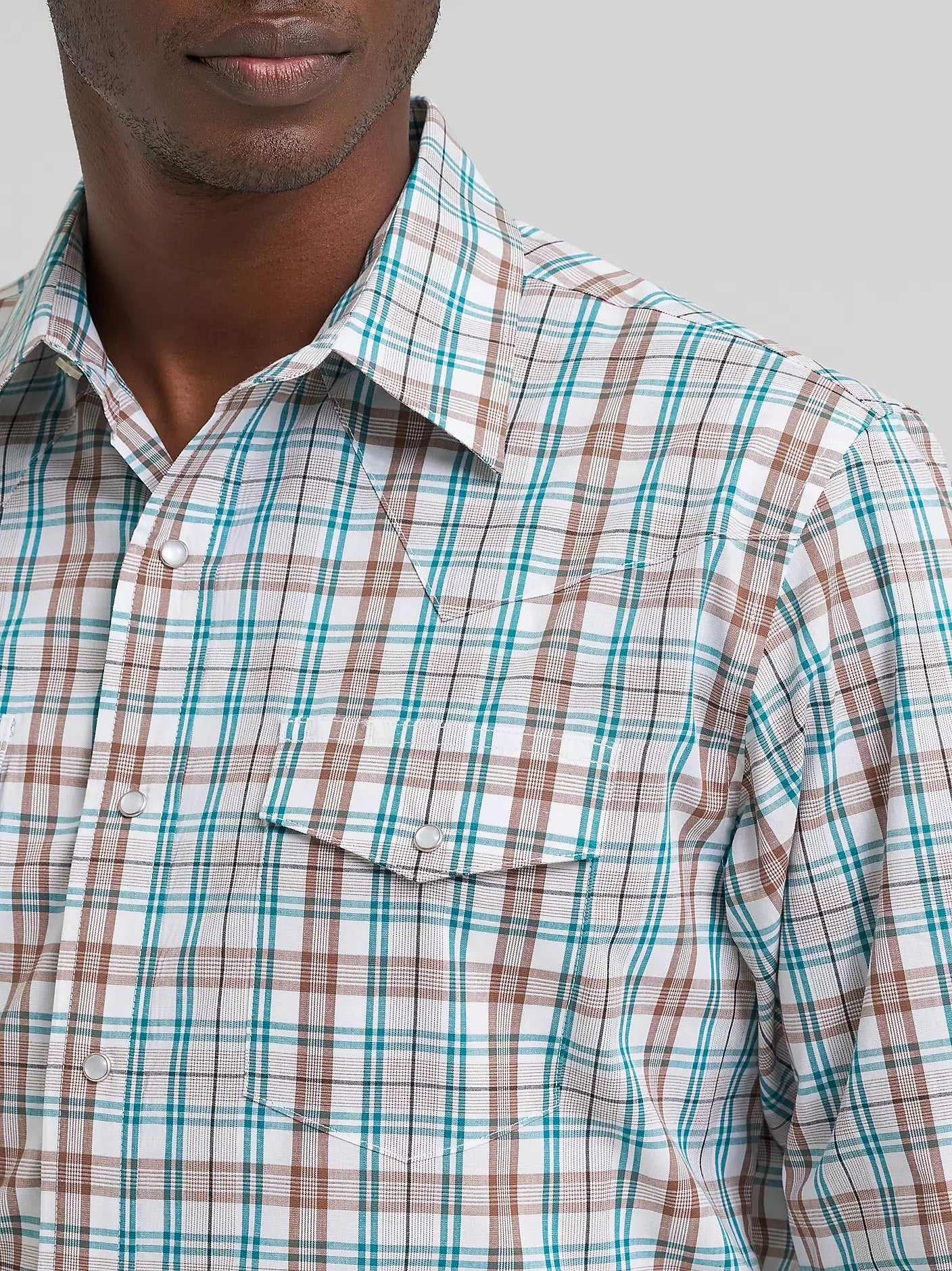 Wrangler Men's Wrinkle Resist Long Sleeve Western Snap Plaid Shirt, 2379034