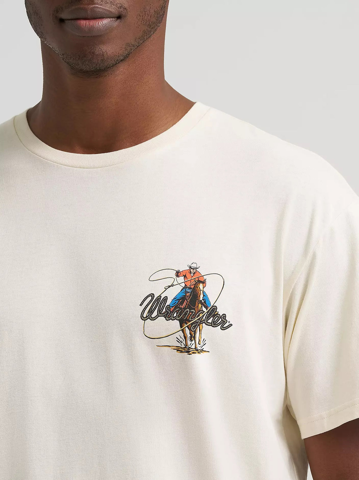 Wrangler Men's Roper Action Graphic T-Shirt, Antique White 383989