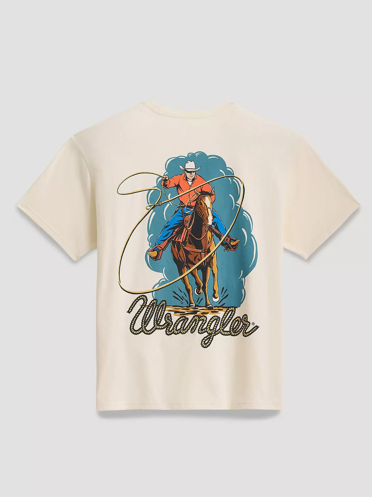 Wrangler Men's Roper Action Graphic T-Shirt, Antique White 383989