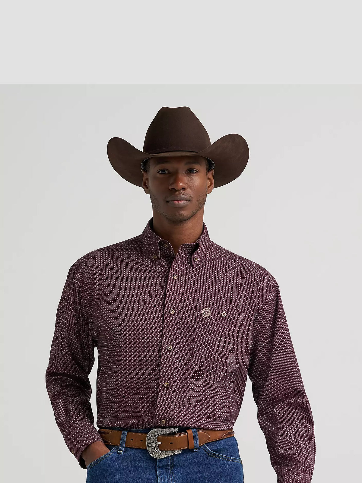 Wrangler® Men's George Strait™ Performance Button Down Shirt, 385344