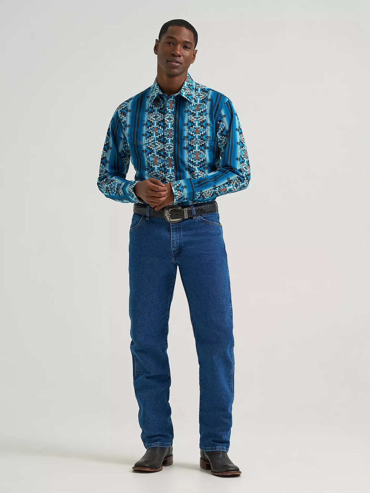 Wrangler Men's Checotah® Long Sleeve Western Snap Printed Shirt, 385792