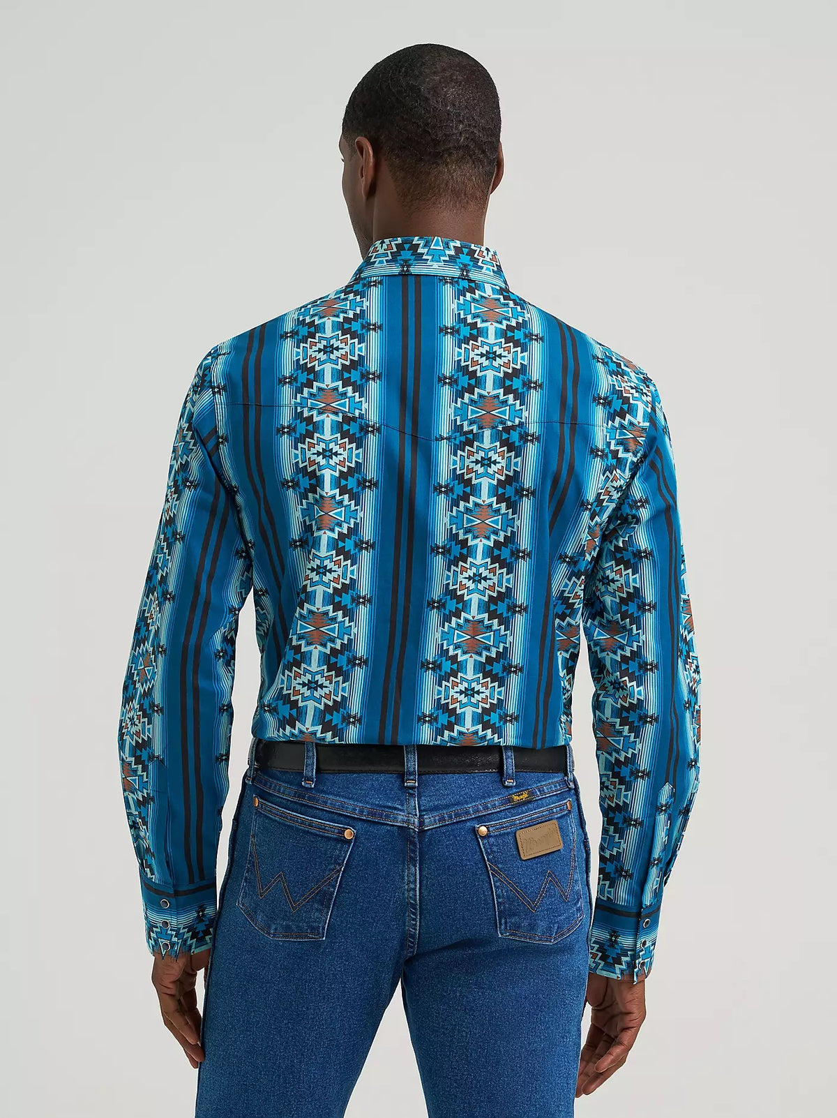 Wrangler Men's Checotah® Long Sleeve Western Snap Printed Shirt, 385792
