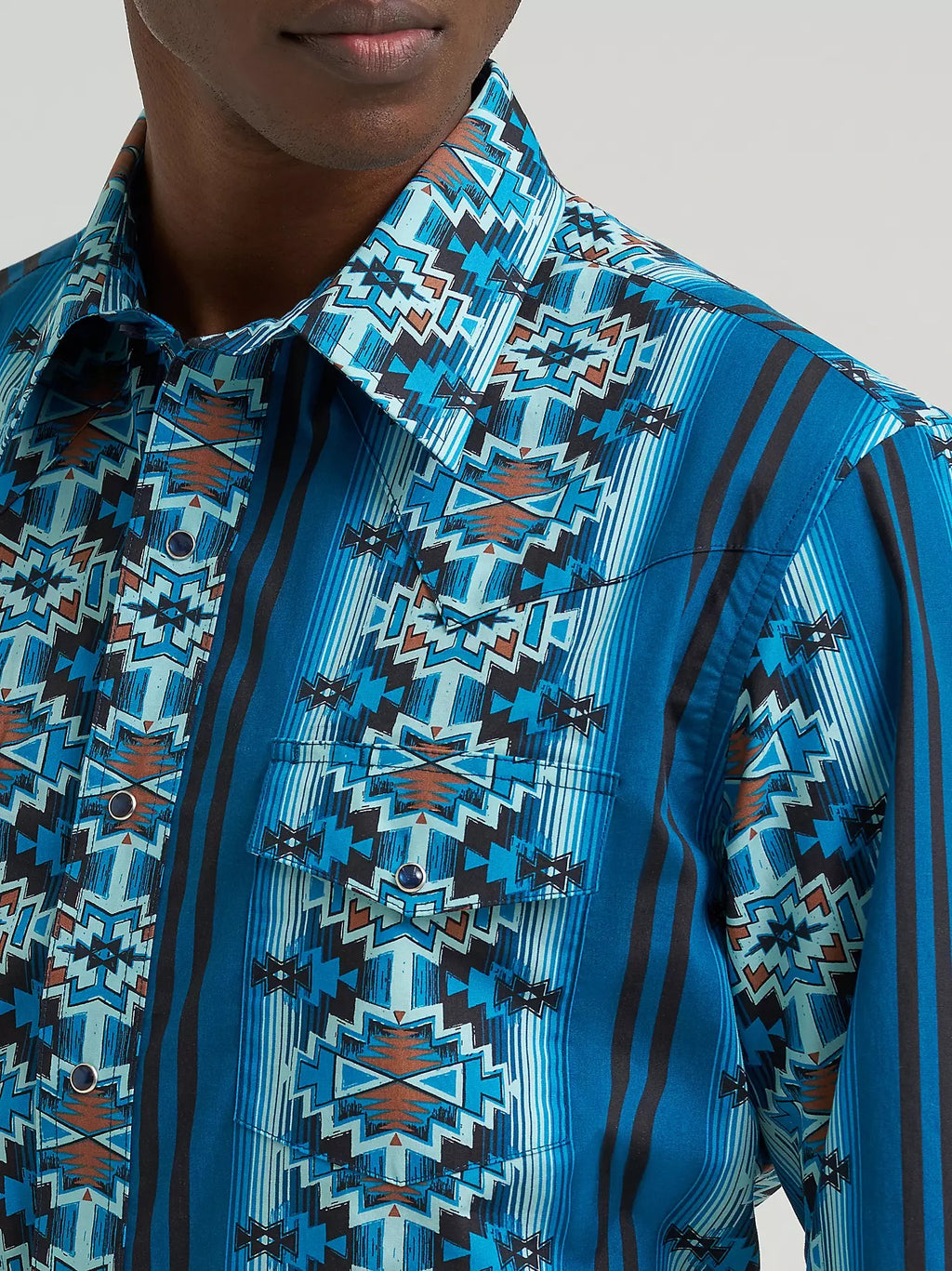 Wrangler Men's Checotah® Long Sleeve Western Snap Printed Shirt, 385792
