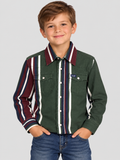 Wrangler Boy's Brushpopper Stripe Western Snap Shirt, 385823