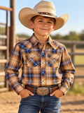 Wrangler Boy's Wrangler Retro® Western Snap Plaid Shirt with Front Sawtooth Pockets, 385925