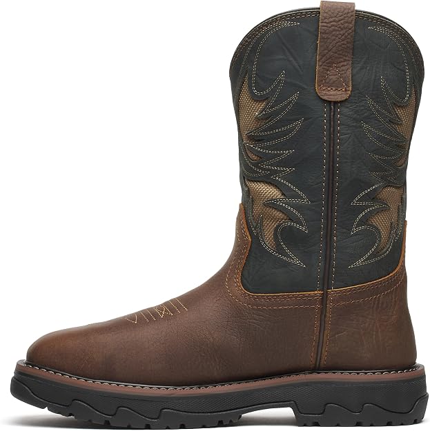 Thorogood Men's 11" Nano Composite Safety Square Toe Vented Buffalo Ridge Western Work Boot, 804-4339