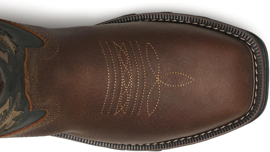 Thorogood Men's 11" Nano Composite Safety Square Toe Vented Buffalo Ridge Western Work Boot, 804-4339